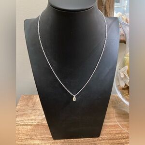 14 Kt WG Yellow Sapphire Pendant Necklace New